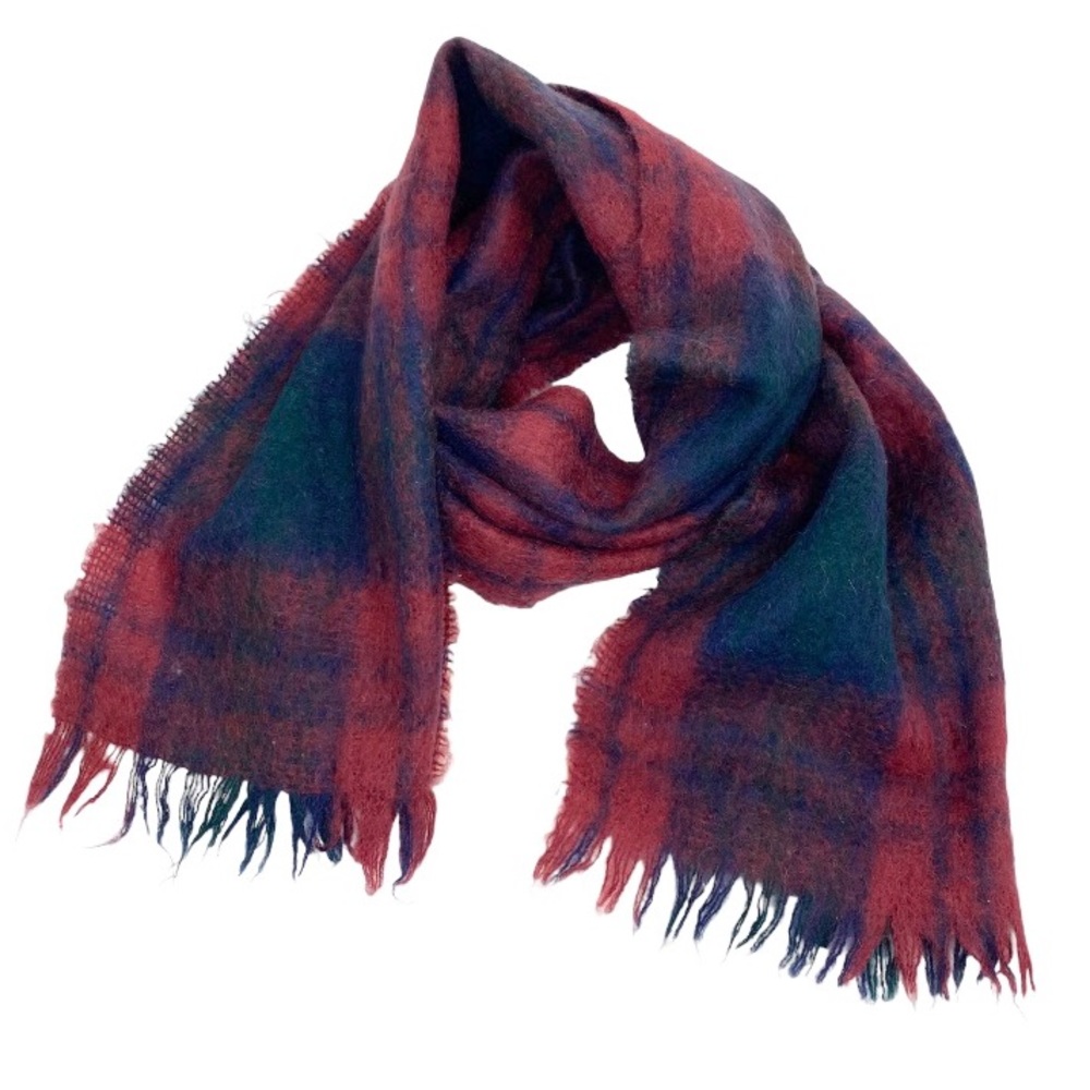 James Pringle Weavers Mohair Wool Plaid Scarf